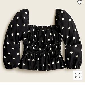 Black and white polka dot blouse (crepe material)